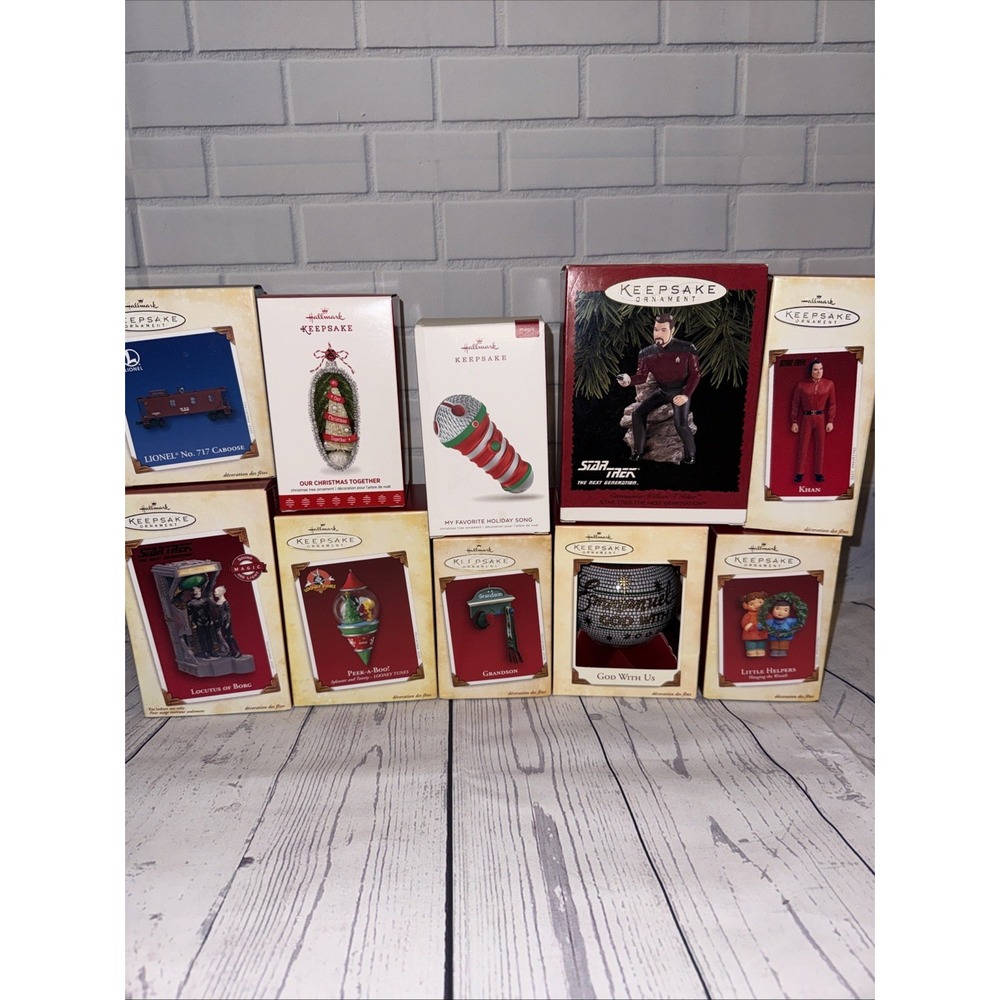 Lot of 10 Hallmark Keepsake Christmas Ornaments Star Trek Lionel Looney Tunes